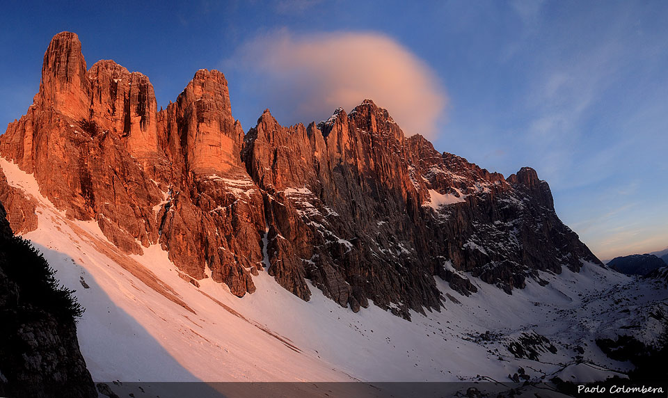 Tramonto sulle pareti della Civetta