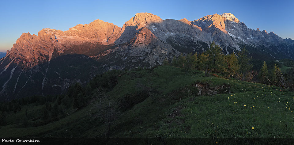 Alba sul gruppo della Civetta e della Moiazza