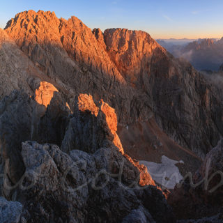 Alba su Pala di Meduce e cima Schiavina