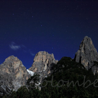 Col dell'Agnel, Cima d'Auronzo e Croda Gravasecca illuminate dalla Luna