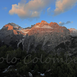 Tramonto su Croda di Ligonto e Cima Bagni